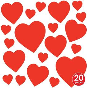 img 3 attached to ❤️ Декорации на День Святого Валентина от Beistle: Вырезанные из картона бумажные сердца в красном цвете - Набор из 20 штук, размерами 4", 8.5" и 12