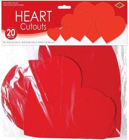 img 1 attached to ❤️ Декорации на День Святого Валентина от Beistle: Вырезанные из картона бумажные сердца в красном цвете - Набор из 20 штук, размерами 4", 8.5" и 12