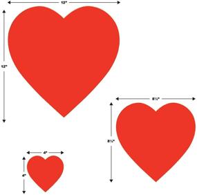 img 2 attached to ❤️ Декорации на День Святого Валентина от Beistle: Вырезанные из картона бумажные сердца в красном цвете - Набор из 20 штук, размерами 4", 8.5" и 12