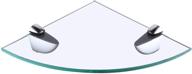 8-ми миллиметровая закаленная стеклянная угловая полка для ванной комнаты, настенное крепление треугольного дизайна с отделкой полированным хромом (bgs3100) логотип