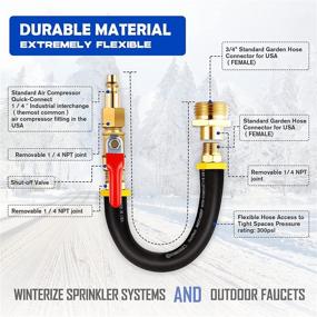 img 2 attached to 🔌 RV Winterizing Kit and Sprinkler Blowout Adapter Bundle: Air Compressor Quick-Connect with Shut Off Valve – A must-have for Winterizing Sprinkler Systems, RVs, Campers, Boats, and Motorhomes