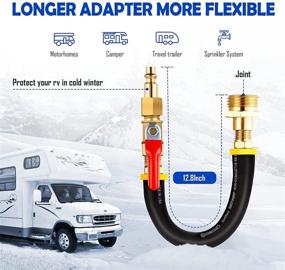 img 3 attached to 🔌 RV Winterizing Kit and Sprinkler Blowout Adapter Bundle: Air Compressor Quick-Connect with Shut Off Valve – A must-have for Winterizing Sprinkler Systems, RVs, Campers, Boats, and Motorhomes