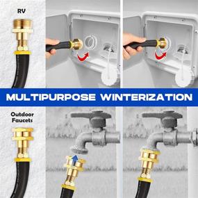 img 1 attached to 🔌 RV Winterizing Kit and Sprinkler Blowout Adapter Bundle: Air Compressor Quick-Connect with Shut Off Valve – A must-have for Winterizing Sprinkler Systems, RVs, Campers, Boats, and Motorhomes