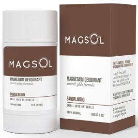 img 4 attached to MAGSOL Natural Deodorant: Aluminum Free Men's and Women's Deodorant with Magnesium - Ideal for Ultra Sensitive Skin, Baking Soda Free | Sandalwood Scent | 3.2 oz