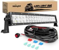 🔦 nilight zh017 22-inch 120w led off road lights: spot flood combo bar with wiring harness kit, 2-year warranty logo