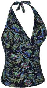 img 3 attached to Hilor Womens Plunging Shirred Tankini Women's Clothing in Swimsuits & Cover Ups