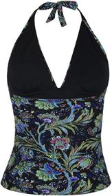 img 2 attached to Hilor Womens Plunging Shirred Tankini Women's Clothing in Swimsuits & Cover Ups