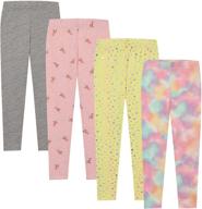 💃 btween girls' fashion stretch pants leggings: comfortable bottom set- 4 pack bundle logo