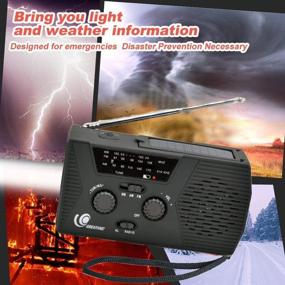 img 3 attached to 📻 GREATONE Weather Radio: Reliable Solar Crank Emergency Radio with Flashlight, Reading Lamp, and Power Bank - AM FM NOAA Portable Camping Radio with SOS Alarm018WB (Black)