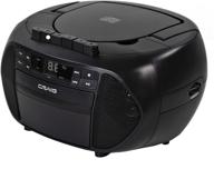 craig cd6951 portable cd boombox with am/fm stereo radio, cassette player/recorder, and led display - black, 6-key cassette player/recorder logo