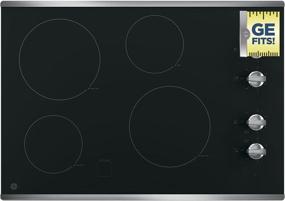 img 2 attached to 🔥 GE JP3030SJSS 30 Inch Smoothtop Electric Cooktop: 4 Radiant Elements, Knob Controls, Keep Warm Melt Setting