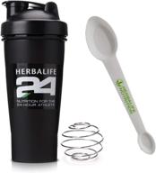 black herbalife shaker bottle - 20.3oz (600ml) with herbalife spoon - 1 pack logo