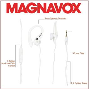 img 2 attached to Magnavox MHP4854-WH Earhook Earbuds with Microphone in White - Extra Value Comfort Stereo Earbuds