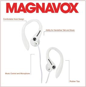img 3 attached to Magnavox MHP4854-WH Earhook Earbuds with Microphone in White - Extra Value Comfort Stereo Earbuds