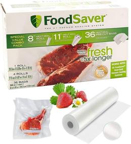 img 3 attached to 📦 FoodSaver B005SIQKR6 Special Value Vacuum Seal Combo Pack: 1-8" and 4-11" Rolls + 36 Pre-Cut Bags, 1 Pack, Clear - Find Now!