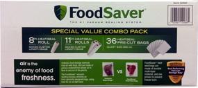 img 1 attached to 📦 FoodSaver B005SIQKR6 Special Value Vacuum Seal Combo Pack: 1-8" and 4-11" Rolls + 36 Pre-Cut Bags, 1 Pack, Clear - Find Now!