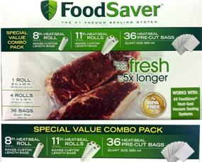 img 2 attached to 📦 FoodSaver B005SIQKR6 Special Value Vacuum Seal Combo Pack: 1-8" and 4-11" Rolls + 36 Pre-Cut Bags, 1 Pack, Clear - Find Now!
