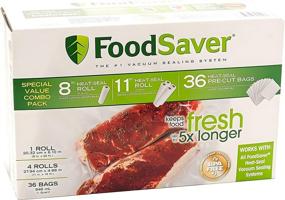 img 4 attached to 📦 FoodSaver B005SIQKR6 Special Value Vacuum Seal Combo Pack: 1-8" and 4-11" Rolls + 36 Pre-Cut Bags, 1 Pack, Clear - Find Now!