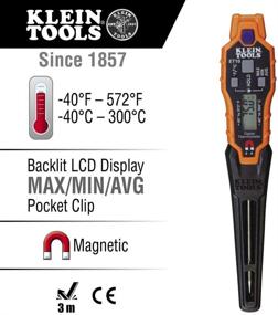 img 3 attached to Klein Tools ET10 Magnetic Digital Pocket Thermometer: Accurate and Portable for Temperature Monitoring - Orange