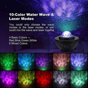 img 3 attached to Lightess Star Projector Remote Control with Bluetooth Music Speaker - Galaxy Night Light, Ocean Wave Starry Light for Bedroom Party Home Decor (Model: 9927332)