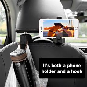 img 3 attached to 🚗 ETBIENTÔT Car Seat Hooks 2 Pack - 360° Rotation | Universal Backseat Hook for Phone, Purse, Grocery Bag & Handbag | Organize Hangers