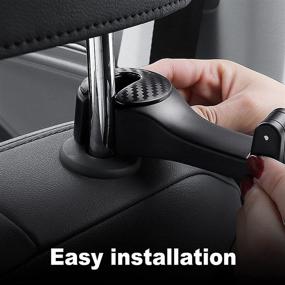 img 1 attached to 🚗 ETBIENTÔT Car Seat Hooks 2 Pack - 360° Rotation | Universal Backseat Hook for Phone, Purse, Grocery Bag & Handbag | Organize Hangers