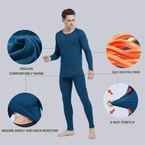 img 2 attached to 🧦 Ginasy Men's Thermal Underwear Set: Long Johns with Fleece Lined Winter Warm Base Layer Top & Bottom