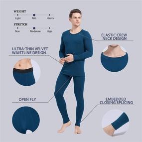 img 1 attached to 🧦 Ginasy Men's Thermal Underwear Set: Long Johns with Fleece Lined Winter Warm Base Layer Top & Bottom