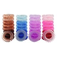 🌀 jiris spiral hair ties for kids, coil hair ties, phone cord hair ties, hair coils - 36pcs, brunette logo