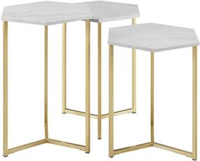 img 1 attached to WE Furniture AZF16HEX3WM Nesting Tables Furniture in Living Room Furniture