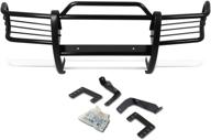 🚘 dna motoring grill-g-043-bk front bumper brush grille guard - enhanced performance in black logo