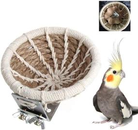 img 4 attached to 🐦 Premium Handmade Flax Rope Weave Bird Breeding Nest and Small Parrot Cage - Perfect Hatching House Hut Nesting Box for Budgie Parakeet Cockatiel Conure Canary Finch Lovebird - Exquisite Quality Guaranteed