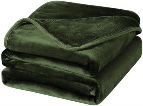 img 4 attached to 🛏️ PiccoCasa Fleece Bed Blanket in Olive Green - Full Size, Soft & Lightweight 330GSM Microfiber Plush Flannel - All Season Throw for Couch, Sofa, Bed, Travel - 78 x 90 Inches