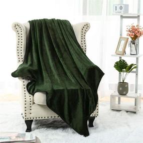 img 2 attached to 🛏️ PiccoCasa Fleece Bed Blanket in Olive Green - Full Size, Soft & Lightweight 330GSM Microfiber Plush Flannel - All Season Throw for Couch, Sofa, Bed, Travel - 78 x 90 Inches