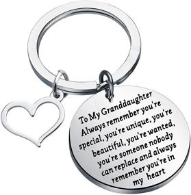 img 4 attached to Gzrlyf Granddaughter Keychain Inspirational Remember Women's Jewelry