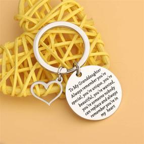 img 1 attached to Gzrlyf Granddaughter Keychain Inspirational Remember Women's Jewelry