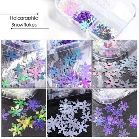 img 1 attached to Snowflake Holographic Christmas Snowflakes Decorations