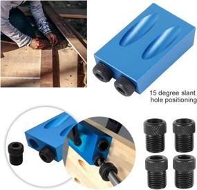 img 2 attached to 🛠️ 14-Piece Pocket Hole Screw Jig Dowel Drill Joinery Kit with 6/8/10mm Drive Adapter - Woodworking Angle Hole Drilling Tools Set, Precision Carpentry Locator for Carpenters and Woodworkers