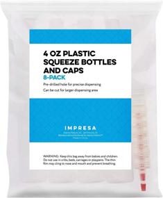 img 1 attached to 🍶 8-Pack of 4 Oz Plastic Squeeze Bottles - BPA-Free, Latex-Free, Food-Grade - Ideal for Icing, Cookie Decorating, Sauces, Condiments, Crafts, and More!