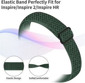 img 1 attached to 👍 HAYUL Elastic Bands for Fitbit Inspire 2/Inspire/Inspire HR - Soft Nylon Loop Band for Women & Men, Stretchy Fabric Replacement Wristband Accessory for Inspire Fitness Tracker – Skin-Friendly