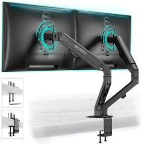 img 4 attached to 🖥️ Dual Monitor Stand for 17''-27'' inch Monitors, Swivel VESA Mount, Adjustable Dual Monitor Arm, Supports 4.4-15.4 lbs Each Arm
