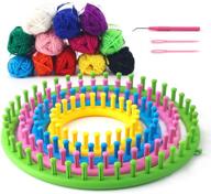 vgoodall circular knitting loom set with 12 skeins 🧶 of acrylic yarn for hats, scarves, shawls, sweaters, and socks logo