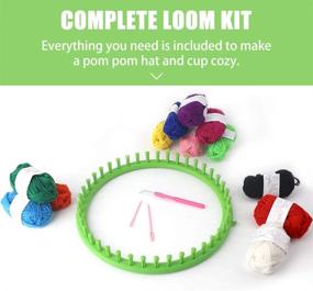 img 1 attached to VGOODALL Circular Knitting Loom Set with 12 Skeins 🧶 of Acrylic Yarn for Hats, Scarves, Shawls, Sweaters, and Socks