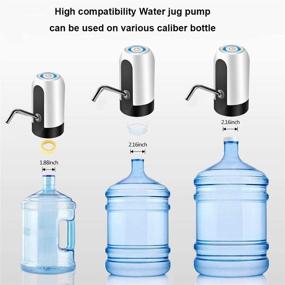 img 3 attached to 💧 Convenient and Universal 5 Gallon Water Dispenser Pump - USB Charging, Automatic, for Home, Office, and Outdoor Use (White)