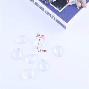 img 1 attached to 🔹 HAUTOCO 72pcs Teardrop Glass Cabochons - Flat Back Clear Cabochon Dome Tiles for Jewelry Making