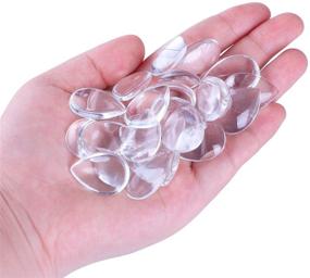 img 3 attached to 🔹 HAUTOCO 72pcs Teardrop Glass Cabochons - Flat Back Clear Cabochon Dome Tiles for Jewelry Making