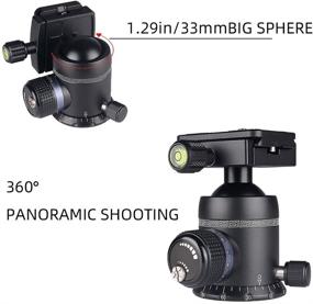 img 2 attached to 📷 AOKA Professional 360-Degree Rotating Panoramic Ball Head with 1/4-inch Quick Release Plate, Lightweight 1.08 lbs/0.49 kg, High Load Capacity 66 lbs/30 kg, Compatible with Tripods, Monopod, SLR Cameras (KK33)