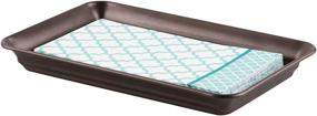 img 1 attached to 📦 Bronze Metal Organizer Tray - 4 Pack for Bathroom Vanity, Countertops, Closets, Dressers - Holds Watches, Earrings, Makeup Brushes, Reading Glasses, Perfume, Guest Hand Towels