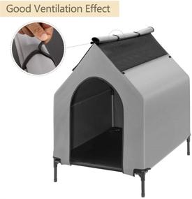 img 1 attached to 🐶 Fit Choice Elevated Dog House: Premium Breathable 600D PVC Medium Dog House with Textilene Bed & Window, Ventilated & Portable - Max Weight 55 lbs