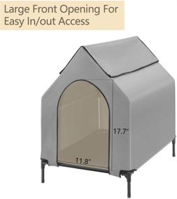 img 2 attached to 🐶 Fit Choice Elevated Dog House: Premium Breathable 600D PVC Medium Dog House with Textilene Bed & Window, Ventilated & Portable - Max Weight 55 lbs